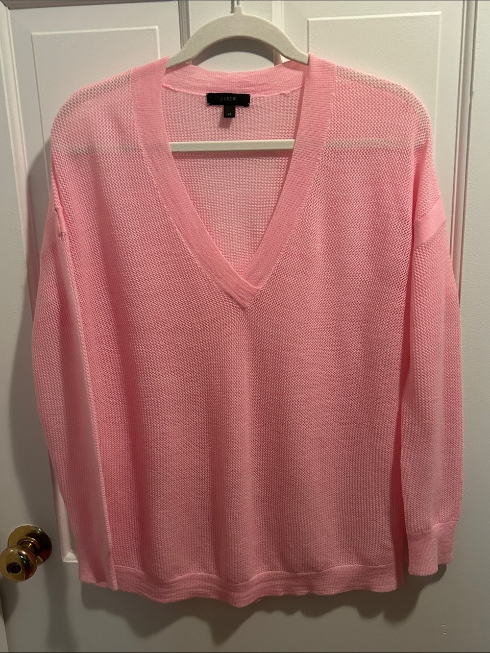 J. Crew Light Pink V-Neck Knit Sweater-Size XS